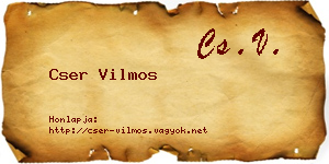 Cser Vilmos névjegykártya