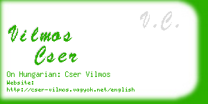 vilmos cser business card